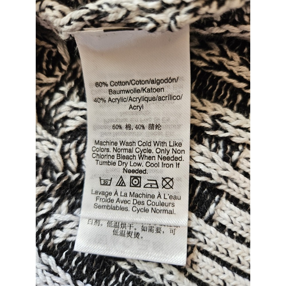 NWT DKNY Jeans Black White Knit Long Sleeve Chevron Zig Zag Pattern Sweater, +3X - Picture 7 of 7